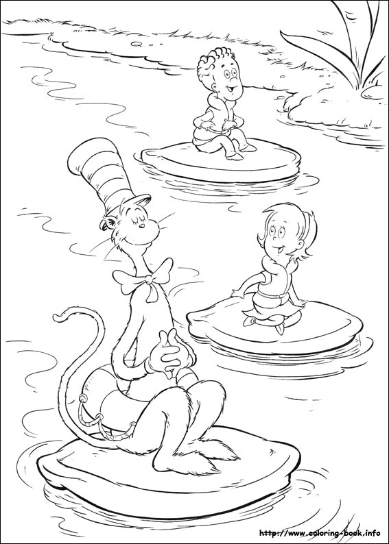 Plansa de colorat cu Cat in the hat 13 9